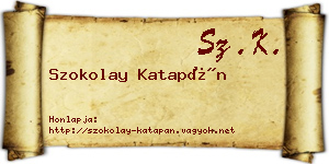 Szokolay Katapán névjegykártya